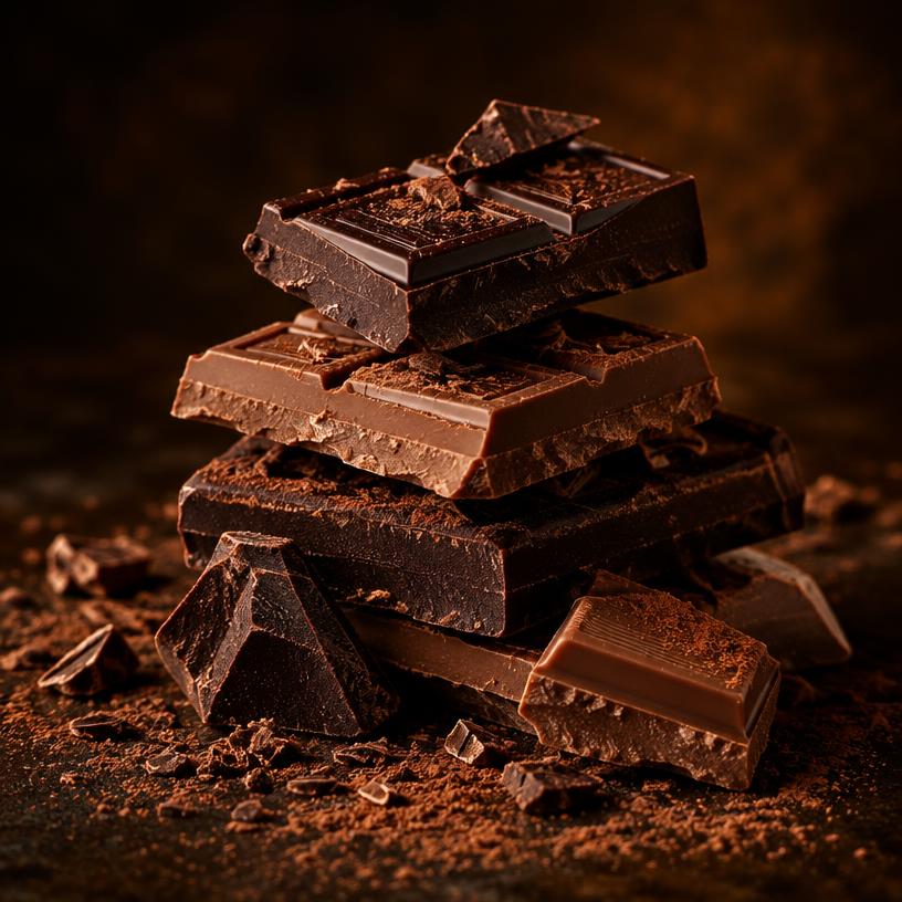 Barras de chocolate quebradas