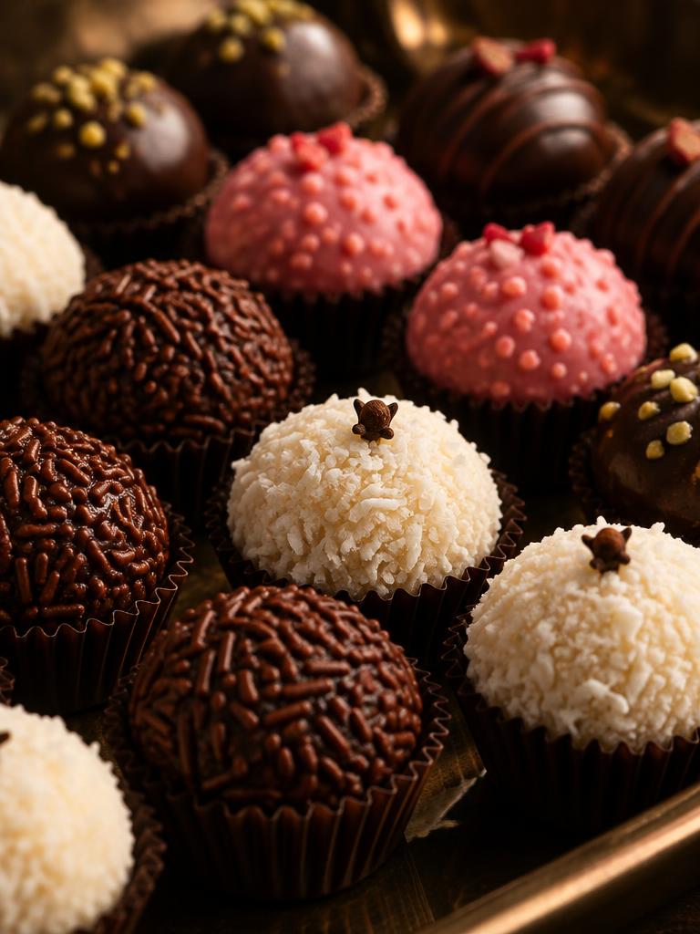 Brigadeiros, beijinhos e bombons sortidos